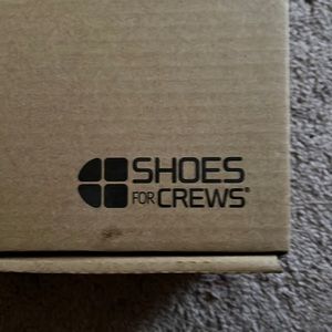 brand new unworn work shoes , black size 7, brand “shoes for crews” falcon II